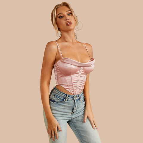 Collina Satin Corset Push-Up Top