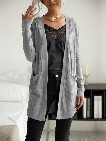 Einfarbiger Cardigan mit Twist 