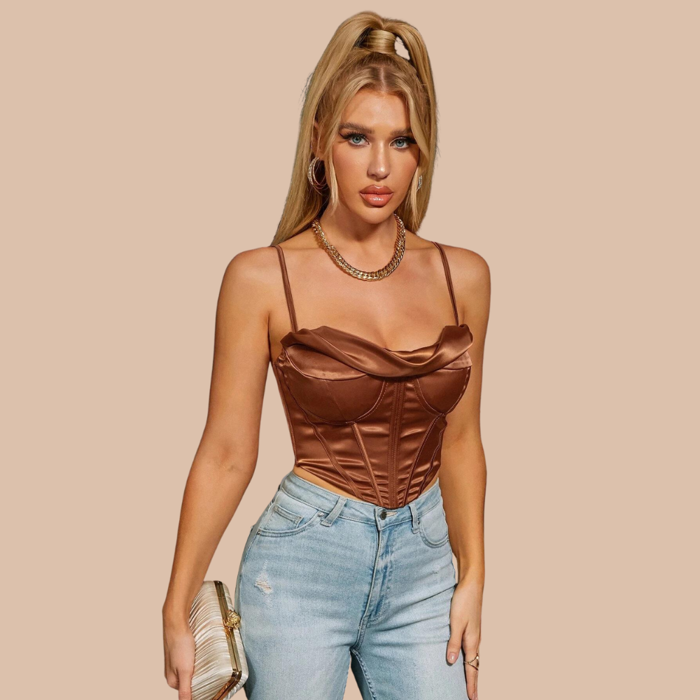 Collina Satin Corset Push-Up Top