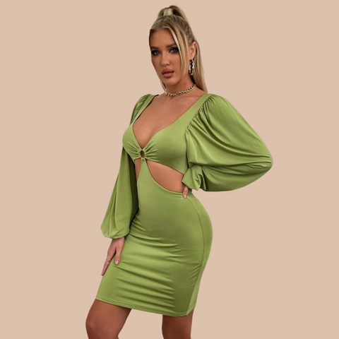 Aria Puff Sleeve Cut Out Dress