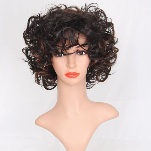 short curly hair wig headgear