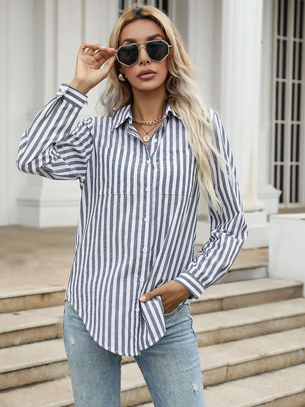 Single-breasted Striped Shirt