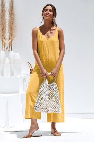 Loose Wide Leg Jumpsuit With Pocket