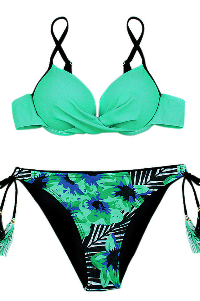 Tropical Bikini Set With Tassels