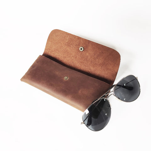 Simple cowhide wallet mobile phone glasses bag