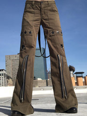 Zipper Heavy Industry Pentagram Straight-leg Pants