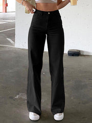 Solid Color Straight Casual Pants