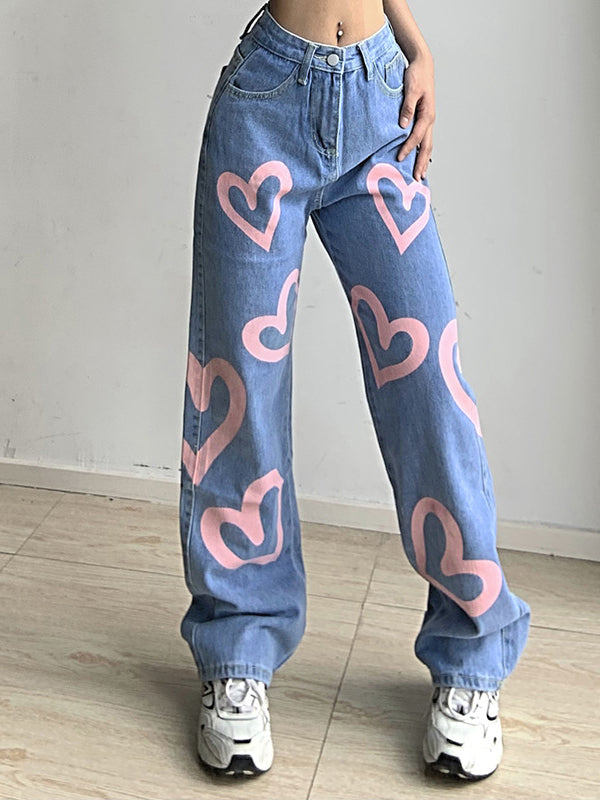 Gerade geschnittene Jeans Hip Hop Casual Pants