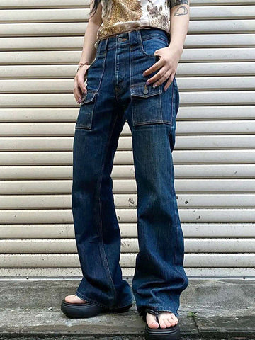 Pantalon ample à jambe droite 