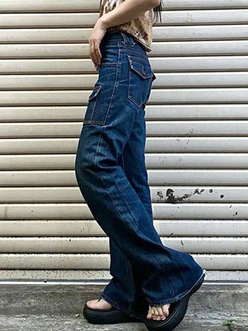 Pantalon ample à jambe droite 