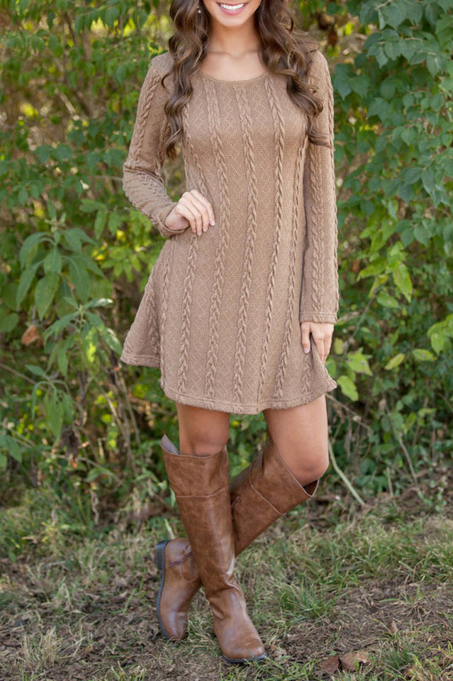 Plus Size Casual S-3XL Sweater Dress