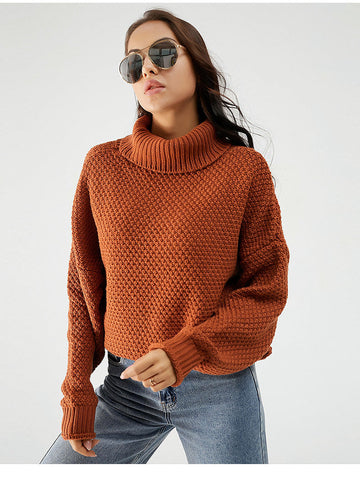 WAFFLE KNIT TURTLENECK SWEATER