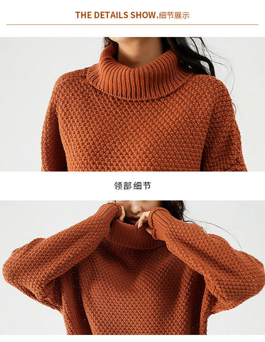 WAFFLE KNIT TURTLENECK SWEATER