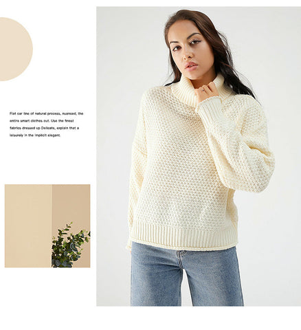 WAFFLE KNIT TURTLENECK SWEATER