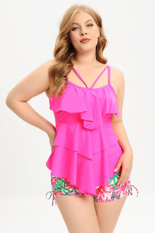 (L-5XL) Plus Size Tankini Swimsuit