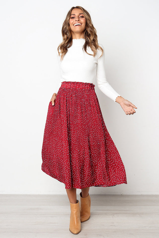 Elastic High Waist Side Pockets Skirt