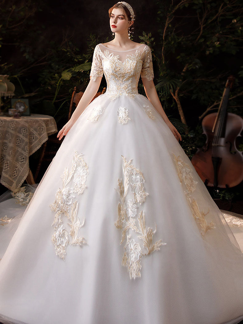 Temperament French Hepburn Simple Knot Wedding Dress