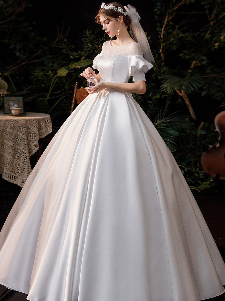 Simple and Super Fairy Dream French Hepburn Wedding Dress