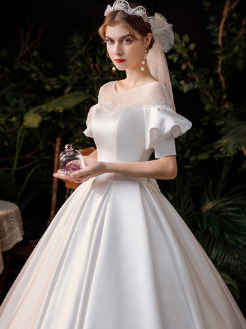 Simple and Super Fairy Dream French Hepburn Wedding Dress