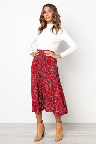 Elastic High Waist Side Pockets Skirt