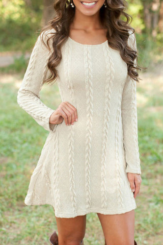 Plus Size Casual S-3XL Sweater Dress