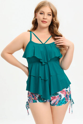 (L-5XL) Plus Size Tankini Swimsuit