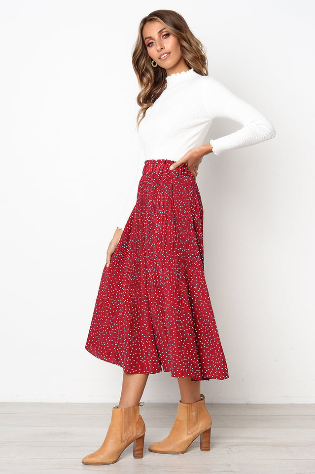 Elastic High Waist Side Pockets Skirt