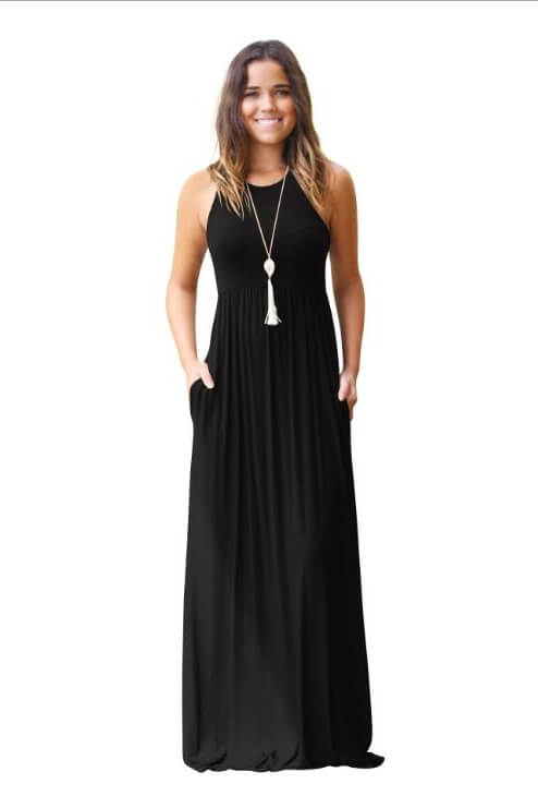 Sleeveless Pocket Maxi Dress