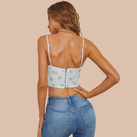 Encore Floral Bustier Push up Crop Top