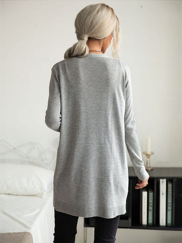 Solid Color Twist Cardigan Sweater