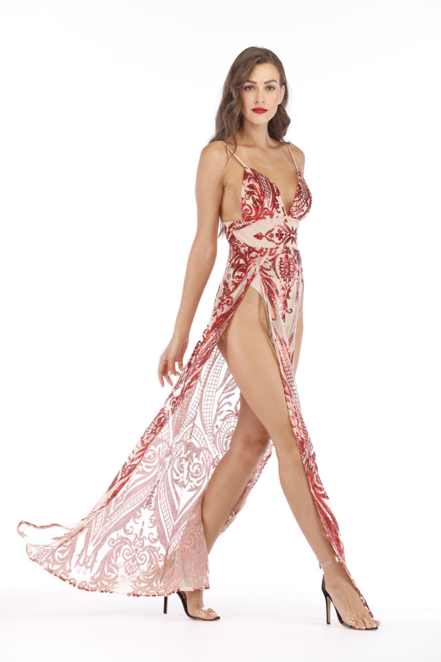 Sequins Party Elegant Maxi Sheath Dress