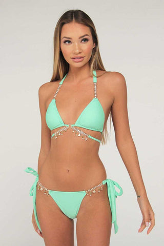 Triangel-Bikini-Set mit Diamantkette