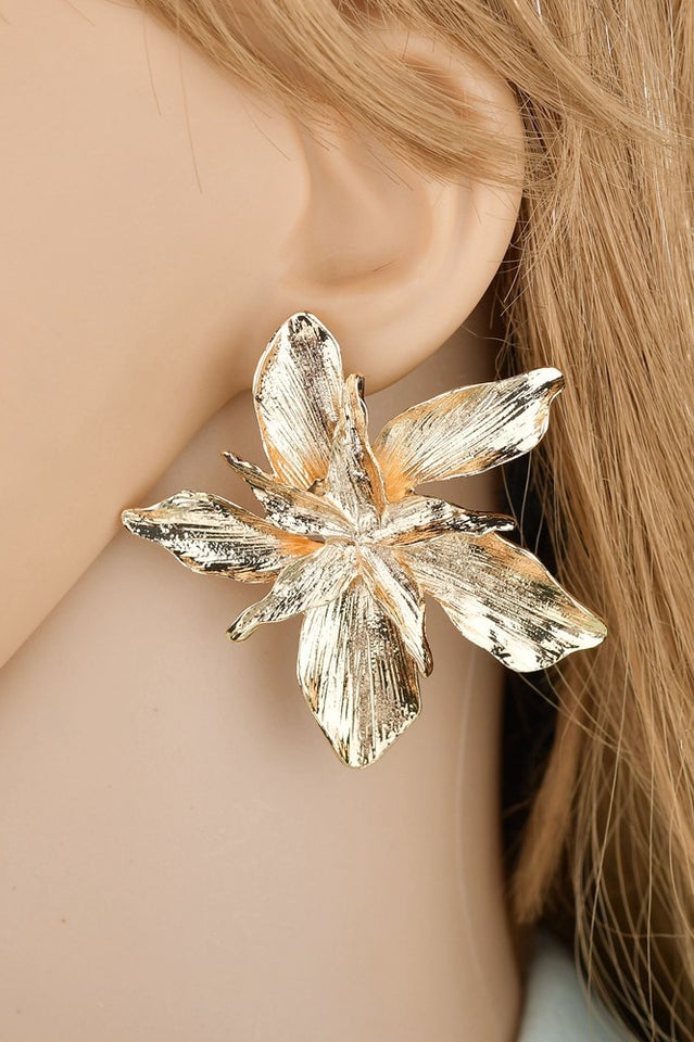 Big Flower Drop Dangle Earrings