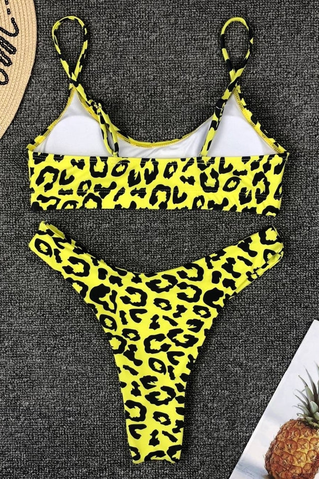 Fashion Colorful Leopard Print Bikini Set