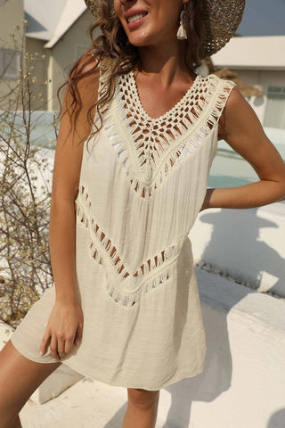 Openwork Sleeveless Cover-Up Dress