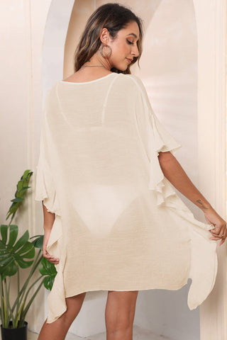 Ruffle Loose Beach Cover Up Dress