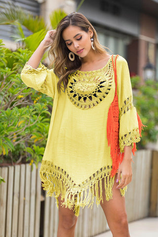 Tassel Loose Style Beach Cover Up