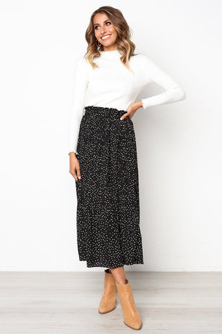 Elastic High Waist Side Pockets Skirt