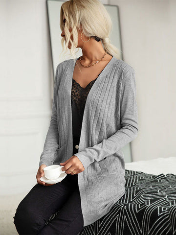 Einfarbiger Cardigan mit Twist 