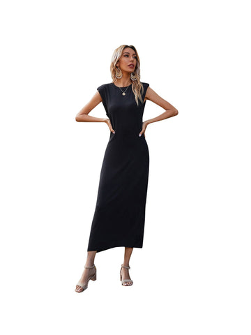 Simple solid color waist slim long skirt