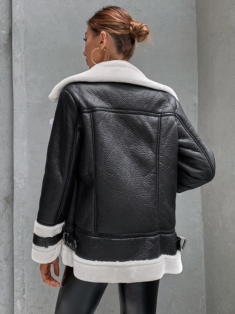 Miya Vegan Leather Aviator Jacket