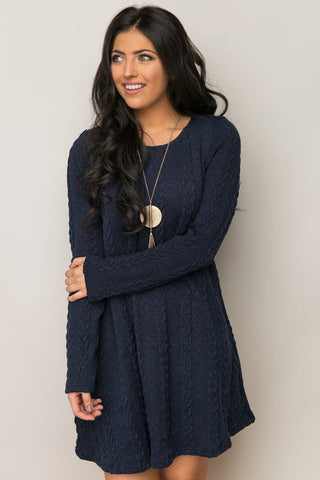 Plus Size Casual S-3XL Sweater Dress