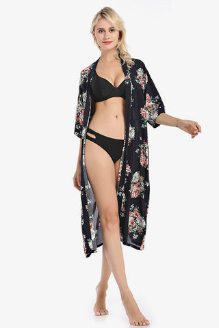 Long Sleepwear Sexy Cotton Print Robe