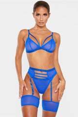 Mesh Bandage Lingerie 3 Piece Set