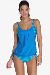 Striped Swimsuit With Double Layer Lining