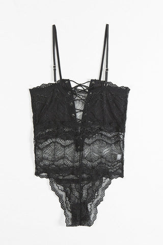 Hollow Out Lace Bodysuit & Lingerie