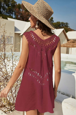 Openwork Sleeveless Cover-Up Dress