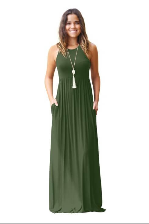 Sleeveless Pocket Maxi Dress