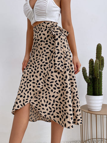 Temperament Polka Dot Print Split Rock trendy 