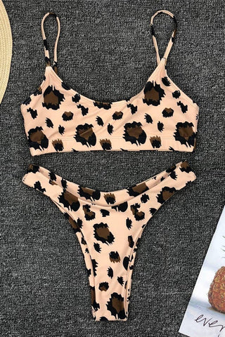 Bikini-Set mit Leopardenmuster (mehrfarbig)